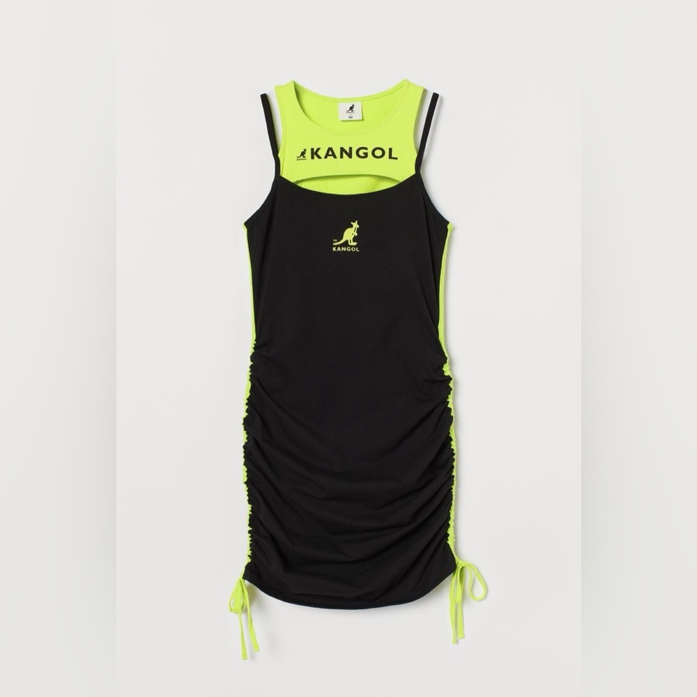 H&M Bodycon Dress Neon Green and Black